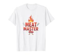 King of The Grill: Smokin' Meats BBQ Royalty T-Shirt, Men, White, L