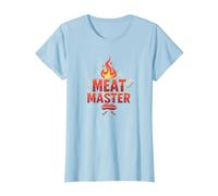 King of The Grill: Smokin' Meats BBQ Royalty T-Shirt, Women, Baby Blue, L