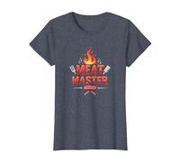 King of The Grill: Smokin' Meats BBQ Royalty T-Shirt, Women, Heather Blue, XS