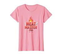 King of The Grill: Smokin' Meats BBQ Royalty T-Shirt, Women, Pink, M
