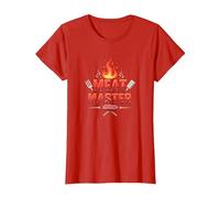 King of The Grill: Smokin' Meats BBQ Royalty T-Shirt, Women, Red, XS