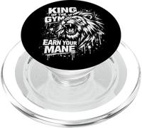 King Of The Gym Earn Your Mane Lion Bodybuilding Motivation PopSockets PopGrip for MagSafe