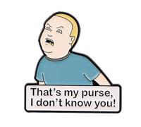 King of the Hill Bobby That's My Purse I Don't Know You Self Defense Class Cartoon Comedy TV Show 1.3" Enamel Pin Badge, 3.05 cm, Enamel, enamel