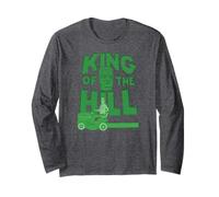 King of the Hill Hank Hill Mowing the Lawn Logo Cartoon Long Sleeve T-Shirt