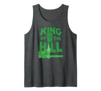 King of the Hill Hank Hill Mowing the Lawn Logo Cartoon Tank Top