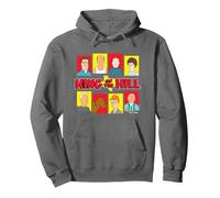 King Of The Hill Iconic Characters Group Shot Big Portraits Pullover Hoodie, Adult Unisex, Asphalt Grey, X-Large