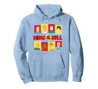 King Of The Hill Iconic Characters Group Shot Big Portraits Pullover Hoodie, Adult Unisex, Dusty Blue, Small