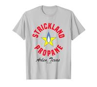 King of The Hill Strickland Propane Arlen Texas Text Logo T-Shirt, Men, Silver Grey, Large