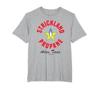 King of The Hill Strickland Propane Arlen Texas Text Logo T-Shirt, Men's Big and Tall, Heather Grey, 2X Tall