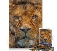 King Of The Jungle 1000 Piece Jigsaw Puzzle for Teenagers DIY Fun Clear Tone Pattern Assemble Night Fun (38x52cm)