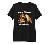 King of The Jungle - at Work Only Design Funny Husband Lion Premium T-Shirt