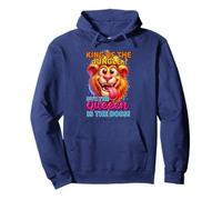 King Of The Jungle But The Queen Is The Boss Funny Lion Pullover Hoodie