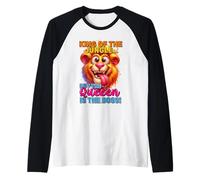 King of The Jungle But The Queen is The Boss Funny Lion Raglan Baseball Tee
