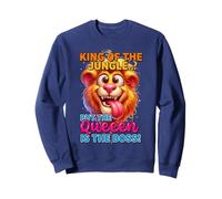 King Of The Jungle But The Queen Is The Boss Funny Lion Sweatshirt