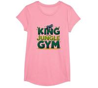 King of The Jungle Gym: Playful Primate Adventure T-Shirt, Girls, Pink, Small