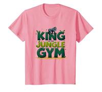King of The Jungle Gym: Playful Primate Adventure T-Shirt, Kids, Pink, 2 Years