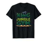 King of The Jungle Gym: Playful Primate Adventure T-Shirt, Men, Black, 6XL