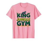 King of The Jungle Gym: Playful Primate Adventure T-Shirt, Men, Pink, XL