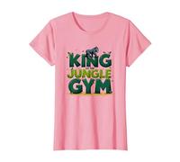 King of The Jungle Gym: Playful Primate Adventure T-Shirt, Women, Pink, XS