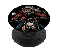 King of the Jungle Meets the Road on a Motorcycle PopSockets Adhesive PopGrip