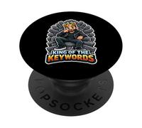 King Of The Keywords Funny SEO Marketer Men PopSockets Adhesive PopGrip