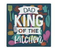 King of the Kitchen Large Square Glass Worktop Protector Gift - Father's Day - Smooth Kitchen Cutting Board with Non-Slip Feet 30cm x 30cm (12" x 12")