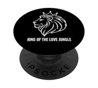 King of the Love Jungle Crowned Lion Romantic Romance PopSockets Adhesive PopGrip