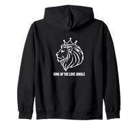 King of the Love Jungle Crowned Lion Romantic Romance Zip Hoodie