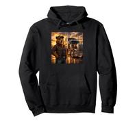 King of the Road Bear Trucker Truck Driver Bear Plumber Dad Pullover Hoodie