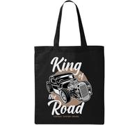 King of The Road Supercharger Muscle Car Natural Ecological Cotton Tote Bag Black