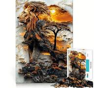 King of The Savanna 1000 Pieces Jigsaws Adults Puzzles Gifts Creative Play Nice Thick Real Challenge Great Gift (38x26cm)
