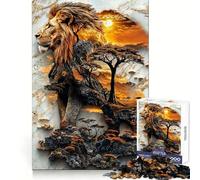 King of The Savanna 1000 Pieces Jigsaws Adults Puzzles Gifts Creative Play Nice Thick Real Challenge Great Gift (38x26cm)