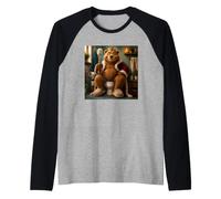 King of the Throne Bear Funny Bathroom Toilet Humor Dad Raglan Baseball Tee