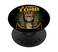 King Of The Tomb Funny Pixel Art Mummy Pharaoh Halloween PopSockets Adhesive PopGrip
