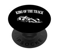 KING OF THE TRACK racing driver motorsport fans testing race PopSockets Adhesive PopGrip