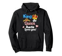 King or Queen Auntie Loves You Gender Reveal Matching Pullover Hoodie