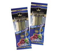 King Palm 4 Blue Grape Mini Size Cones - 2 Rolls per Pack, 2 Packs - Pre Rolled Cones - Natural Cones - Corn Husk Filter - Preroll Cones - Prerolled cones with Filter (Blue Grape)