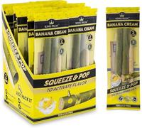 King Palm Flavors Slim Size Cones - 20 Pack, Display - Terpene Infused - Squeeze & Pop Pre Rolls - Organic Flavored Pre Rolled Cones - King Palm Flavors Wraps (Banana Cream)