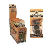 King Palm Preroll Cone with Filter Tip - All Natural Pre-Roll Wrap - Organic Palm Leaf Pre-Roll Cones - 3 Cones per Pack, 15 Pack Display - (Cantalope, 1 1/4)