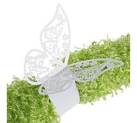 King&Pig 50pcs Laser Cut Butterfly Shape Napkin Rings for Dinners Lunch Tables Home Wedding Birthday Date Anniversray Party Decorations (white)