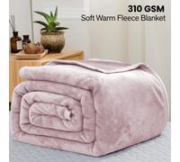 (King, Pink Blanket) Fleece Blankets Throw Thick Warm Super Soft Bed Sofa Travel Large Faux Fur Mink Blanket Double & King