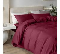 (King Plain Duvet Cover Set Fitted Sheet 4PCS Bedding Set) Red Christmas Duvet Cover Set Single Double King