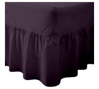 (King, Plum) Luxury Percale Fitted Valance Sheet Non Iron Sheet