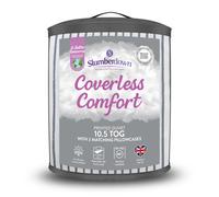Slumberdown Coverless Duvet King Size 10.5 Tog - 2-in-1 Printed Design with Matching Pillow Case Reversible All Year Round Quilt - Hypoallergenic, Machine Washable, Made in the UK, Grey (225 x 220cm)