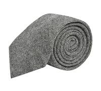 King & Priory Black Herringbone Tie