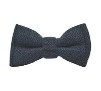 King & Priory Boys Aegean Blue Herringbone Check Pre-Tied Bow Tie, Tweed