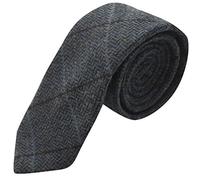 King & Priory Boys Aegean Blue Herringbone Check Tie, Tweed