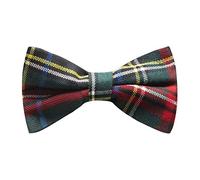 King & Priory Boys Dark Green & Black Tartan Pre-Tied Bow Tie, Check, Plaid