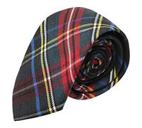 King & Priory Boys Dark Green & Black Tartan Tie, Check, Plaid