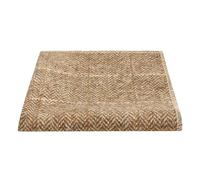King & Priory Brown Herringbone Windowpane Check Tweed Pocket Square, Handkerchief